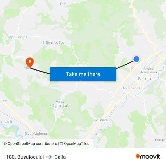 180. Busuiocului to Caila map