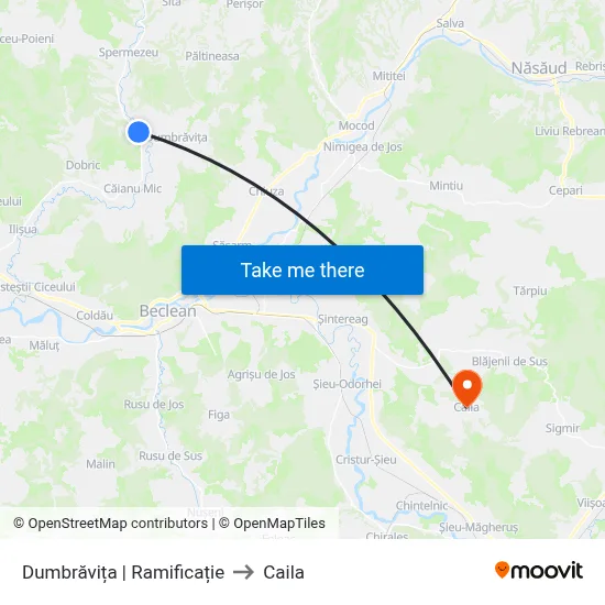 Dumbrăvița | Ramificație to Caila map