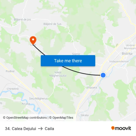 34. Calea Dejului to Caila map