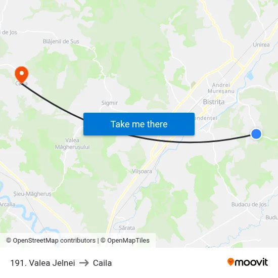 191. Valea Jelnei to Caila map