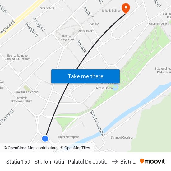 Stația 169 - Str. Ion Rațiu | Palatul De Justiție to Bistriţa map