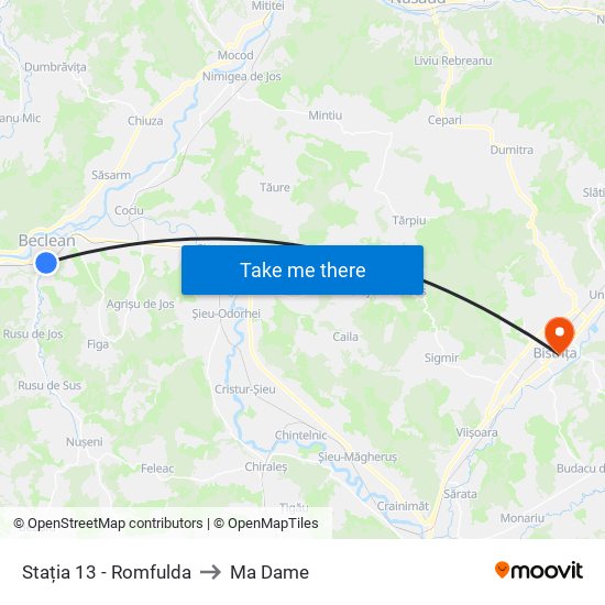 Stația 13 - Romfulda to Ma Dame map