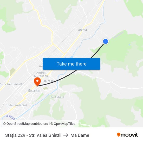 Stația 229 - Str. Valea Ghinzii to Ma Dame map