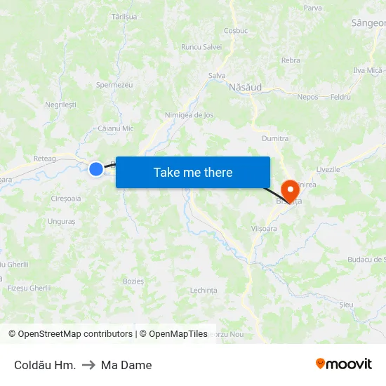 Coldău Hm. to Ma Dame map