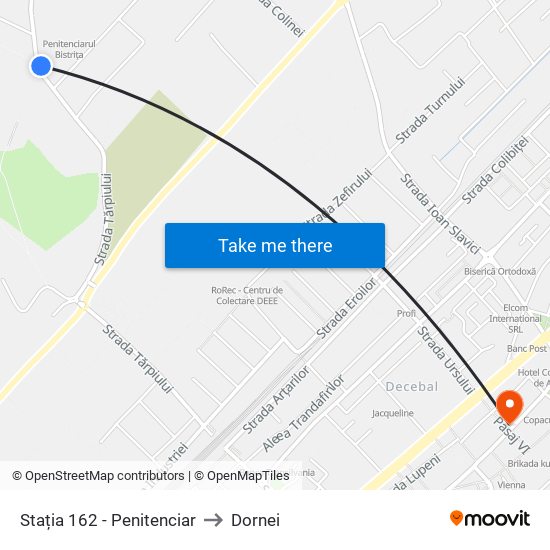 Stația 162 - Str. Tărpiului | Penitenciar to Dornei map