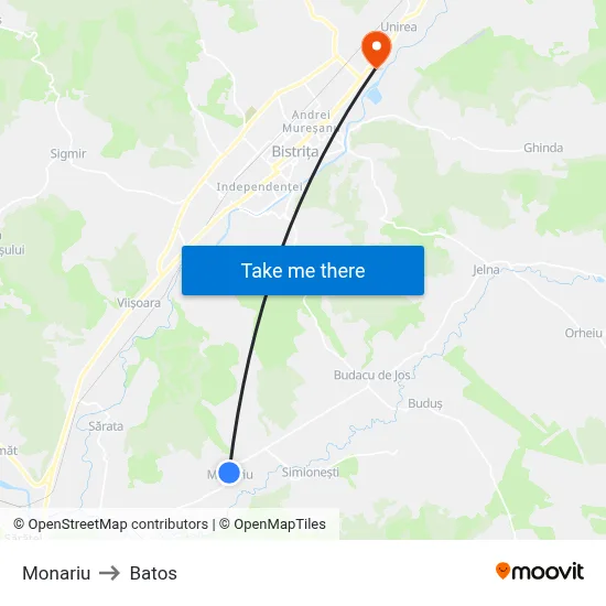 Monariu to Batos map