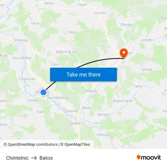 Chintelnic to Batos map