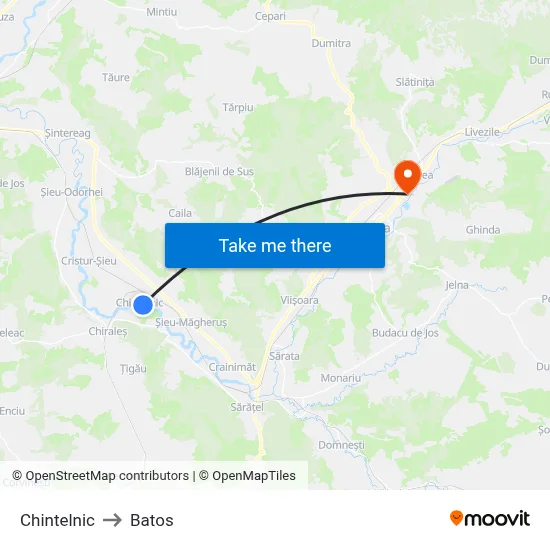 Chintelnic to Batos map