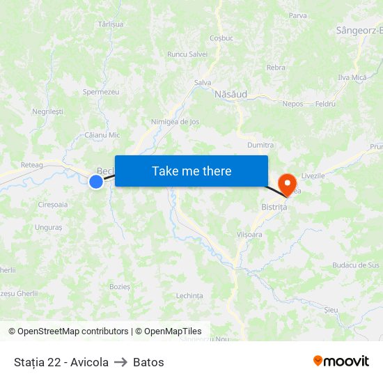 Stația 22 - Avicola to Batos map