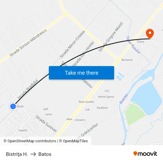 Bistriţa H. to Batos map