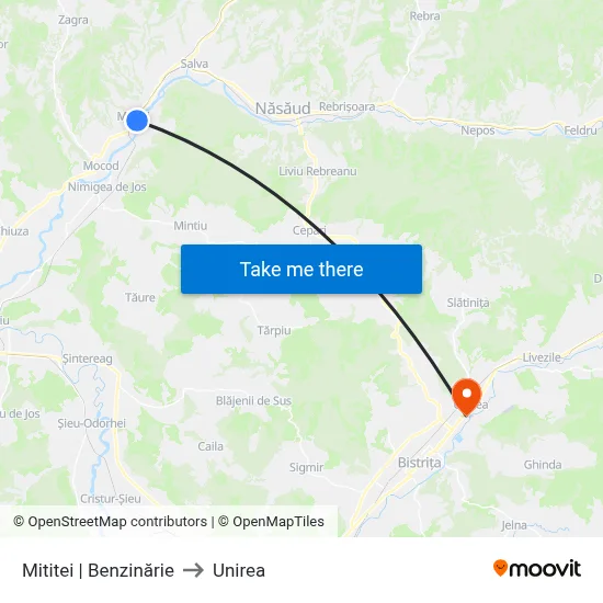 Mititei | Benzinărie to Unirea map