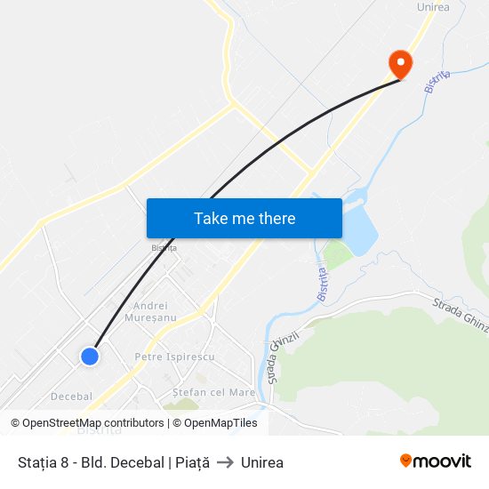 Stația 8 - Bd. Decebal | Piață to Unirea map