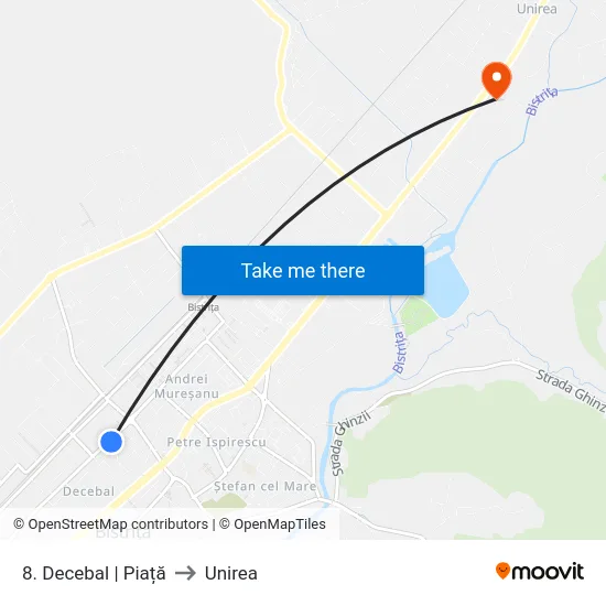 8. Decebal | Piață to Unirea map