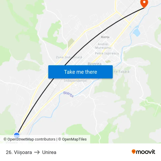 26. Viișoara to Unirea map