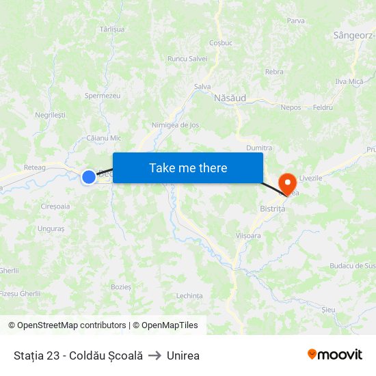 Stația 23 - Coldău Școală to Unirea map