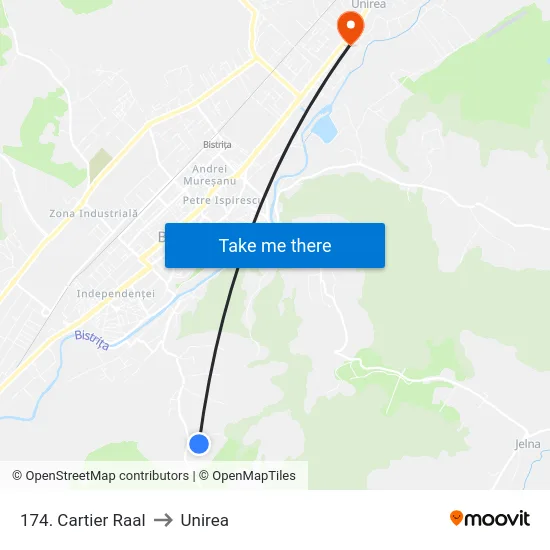 174. Cartier Raal to Unirea map