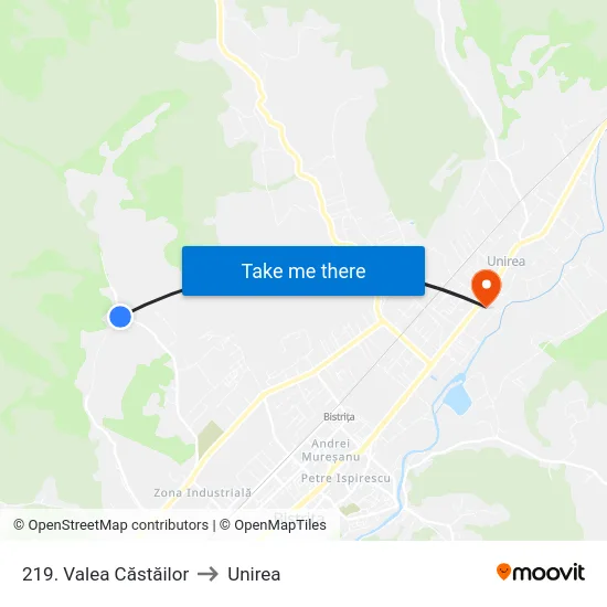 219. Valea Căstăilor to Unirea map