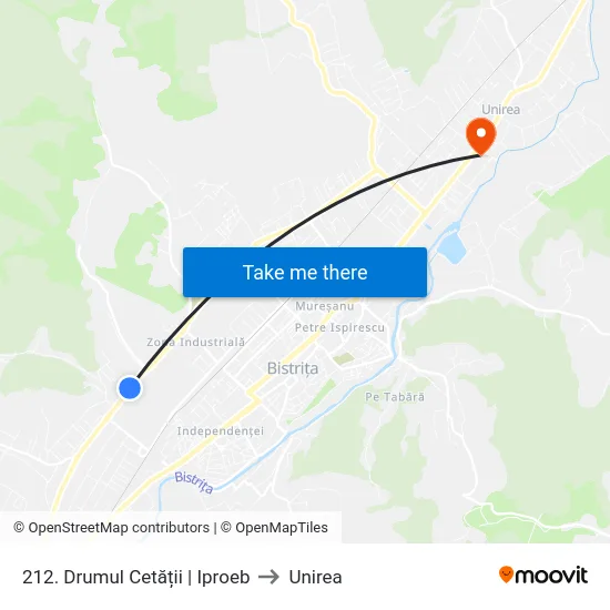 212. Drumul Cetății | Iproeb to Unirea map