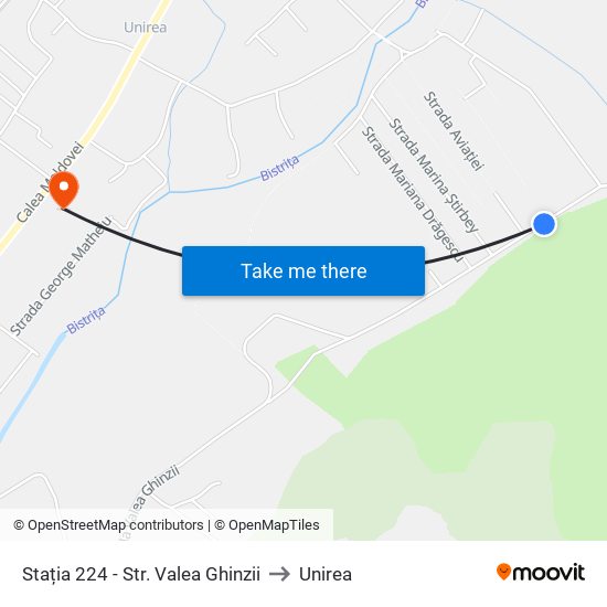 Stația 224 - Str. Valea Ghinzii to Unirea map