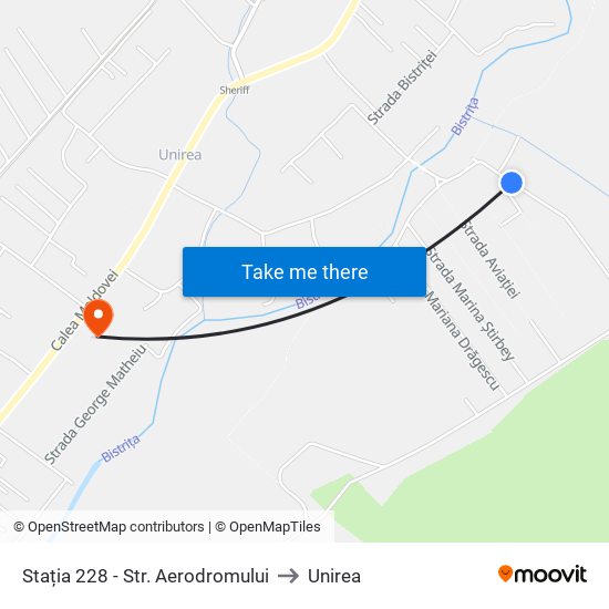 Stația 228 - Str. Aerodromului to Unirea map