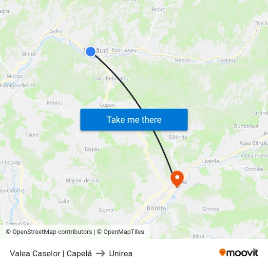 Valea Caselor | Capelă to Unirea map