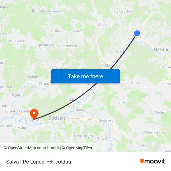 Salva | Pe Luncă to coldau map