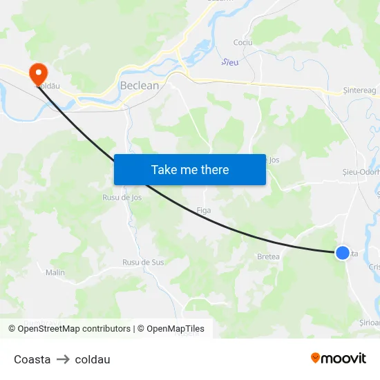 Coasta to coldau map