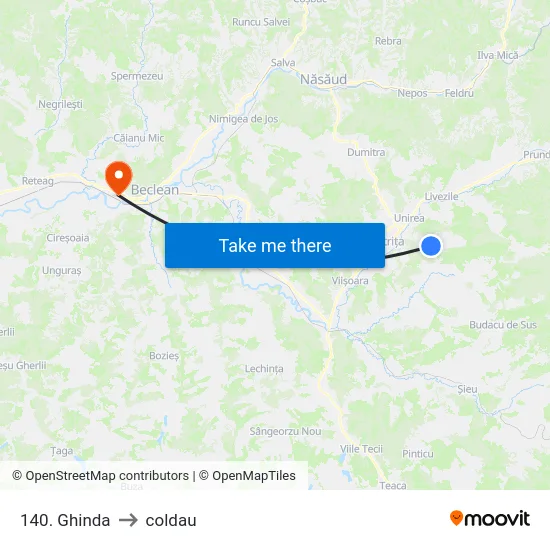 140. Ghinda to coldau map