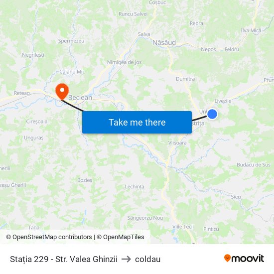 Stația 229 - Str. Valea Ghinzii to coldau map