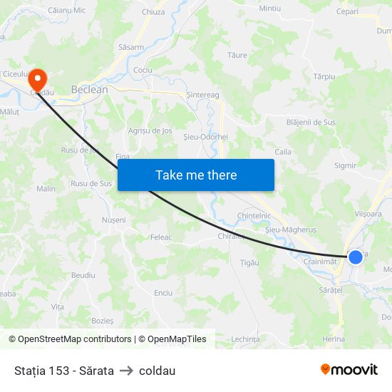 Stația 153 - Sărata to coldau map