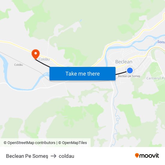 Beclean Pe Someş to coldau map