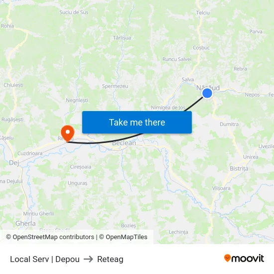 Local Serv | Depou to Reteag map