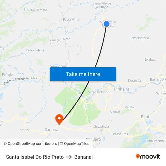 Santa Isabel Do Rio Preto to Bananal map