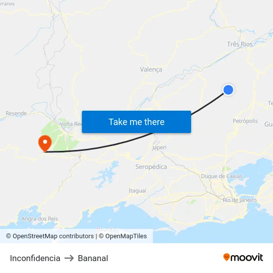 Inconfidencia to Bananal map