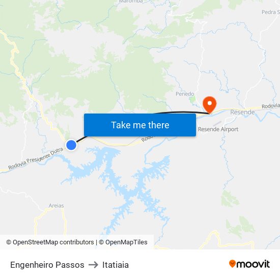 Engenheiro Passos to Itatiaia map