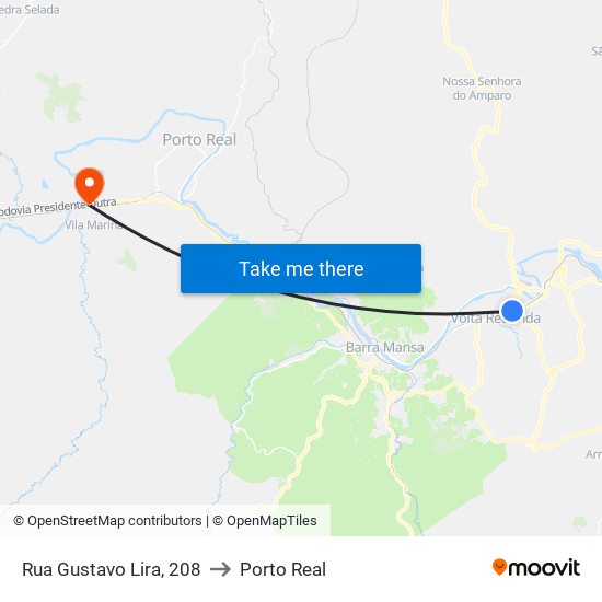 Rua Gustavo Lira, 208 to Porto Real map