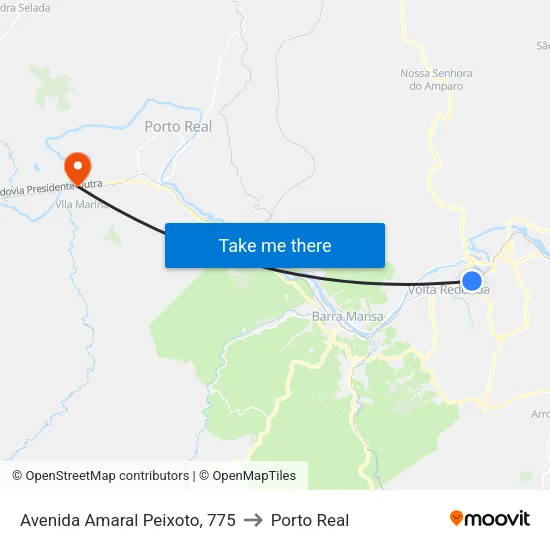 Avenida Amaral Peixoto, 775 to Porto Real map