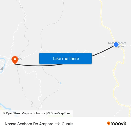 Nossa Senhora Do Amparo to Quatis map