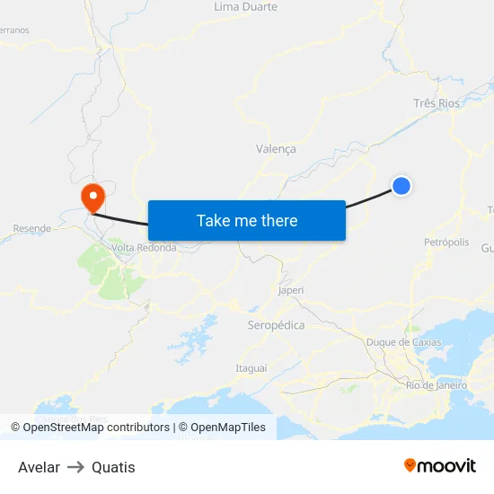 Avelar to Quatis map