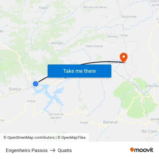 Engenheiro Passos to Quatis map