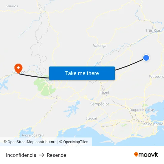 Inconfidencia to Resende map