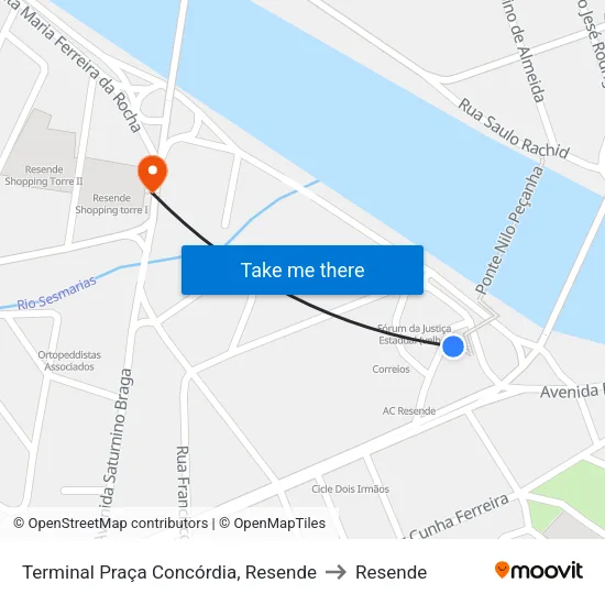 Terminal Praça Concórdia, Resende to Resende map