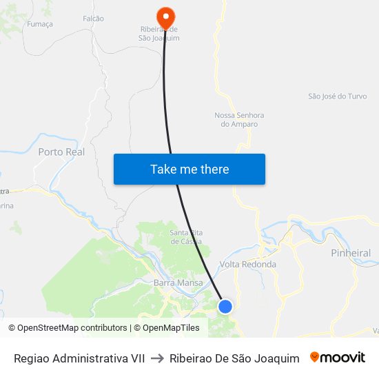 Regiao Administrativa VII to Ribeirao De São Joaquim map