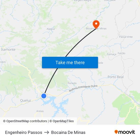 Engenheiro Passos to Bocaina De Minas map