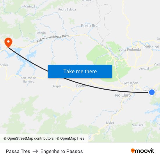 Passa Tres to Engenheiro Passos map