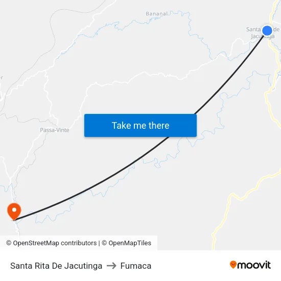 Santa Rita De Jacutinga to Fumaca map