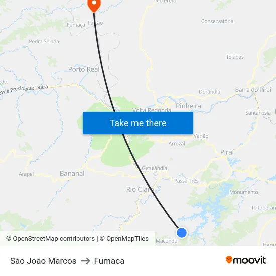 São João Marcos to Fumaca map