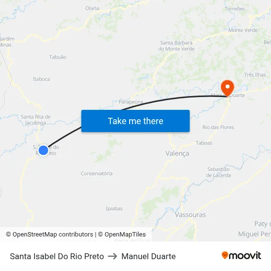 Santa Isabel Do Rio Preto to Manuel Duarte map