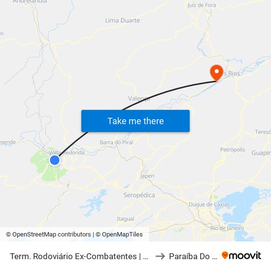 Term. Rodoviário Ex-Combatentes | Colitur to Paraíba Do Sul map