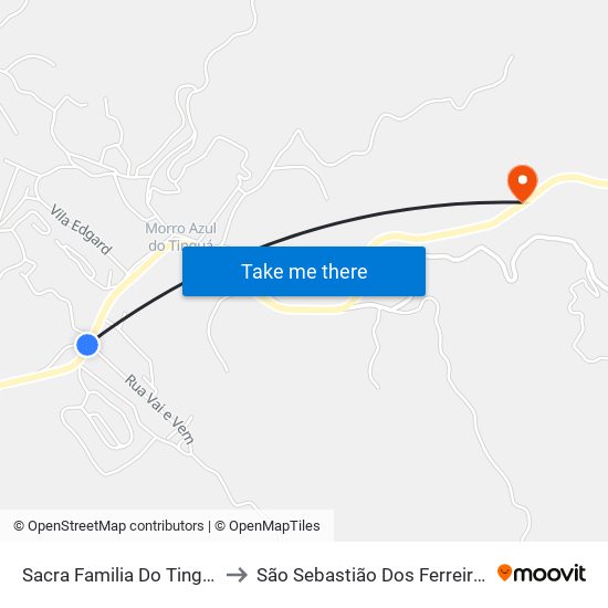 Sacra Familia Do Tingua to São Sebastião Dos Ferreiros map